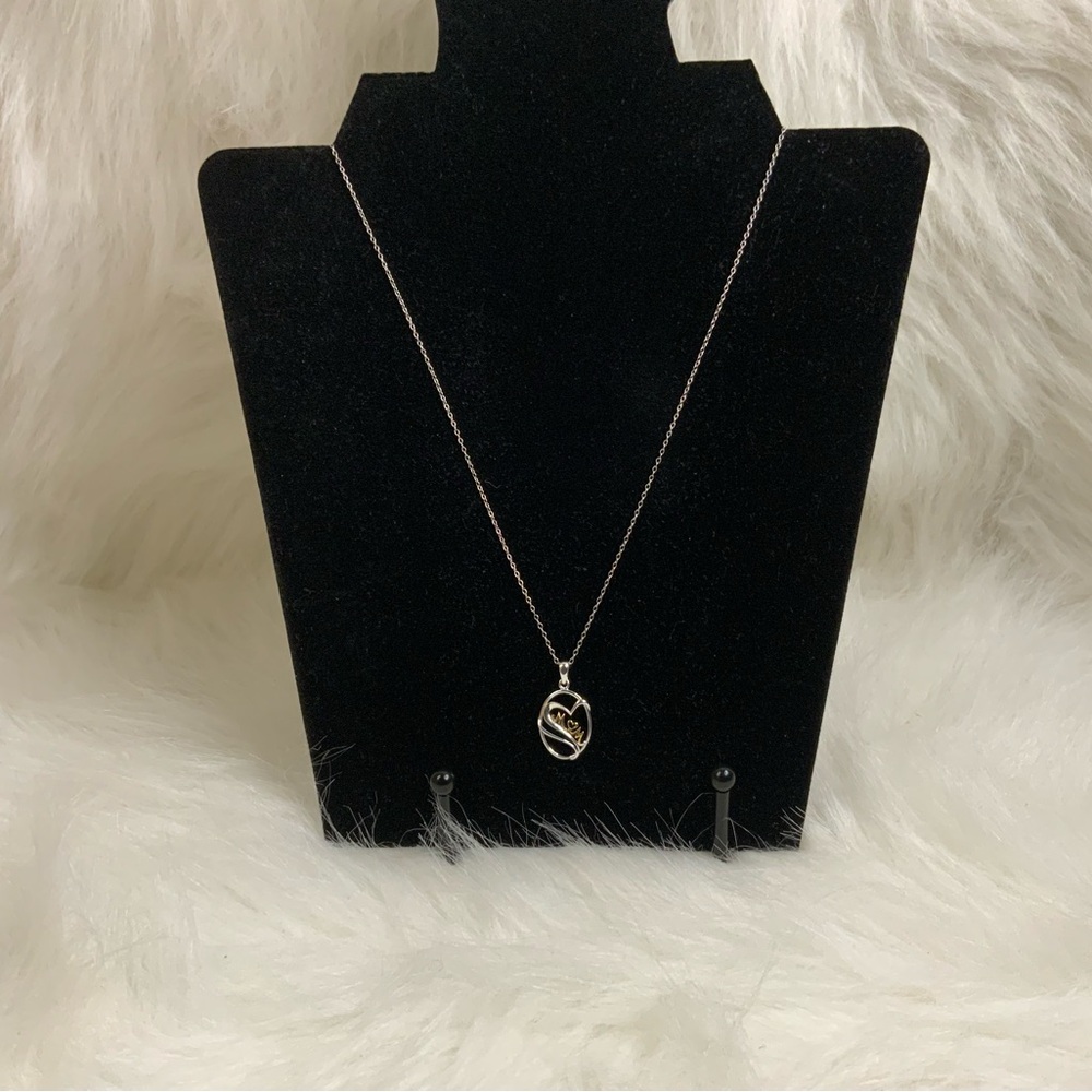 MOM Elegant Silver/Gold Pendant Necklace NWT